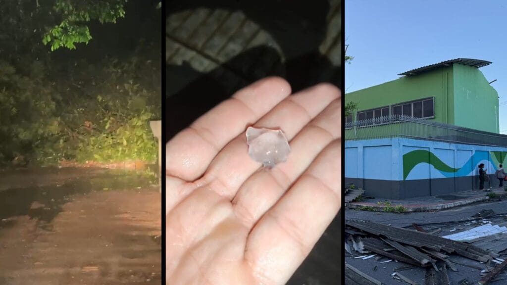 Vídeo: temporal com granizo causa destruição em Nova Almeida e Fundão Vídeo: temporal com granizo causa destruição em Nova Almeida e Fundão