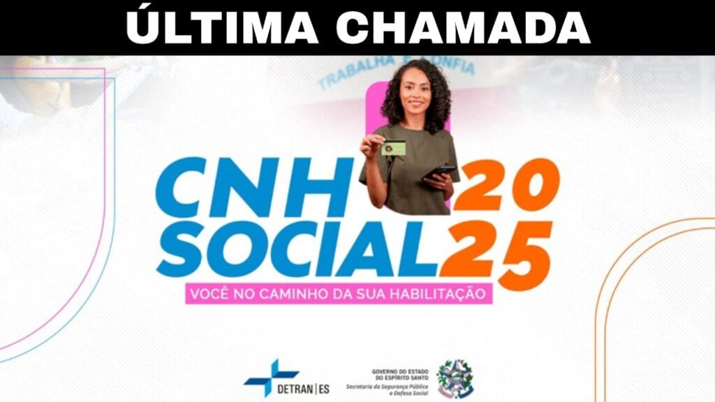 Última chamada: selecionados no CNH Social têm poucas horas para garantir a vaga Última chamada para matrícula no programa CNH Social 2025