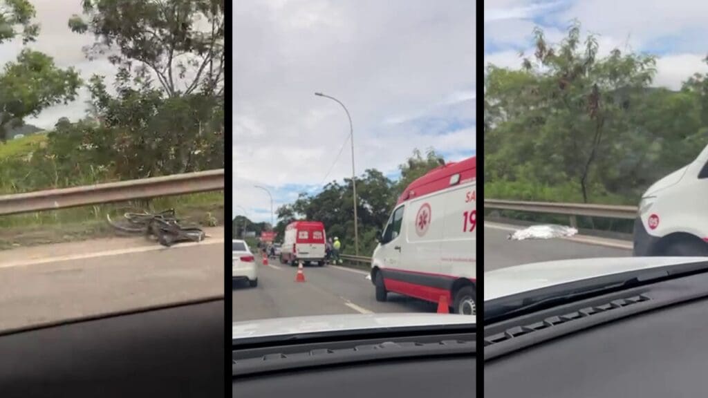 Ciclista morre atropelado na BR-101 na Serra