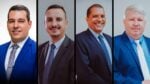 Da esquerda para a direita, os vereadores: Saulinho da Academia (PDT); o presidente da Câmara Municipal, Teilton Valim (PDT); Cleber Lima Pereira (MDB); e Wellington Alemão (Rede).