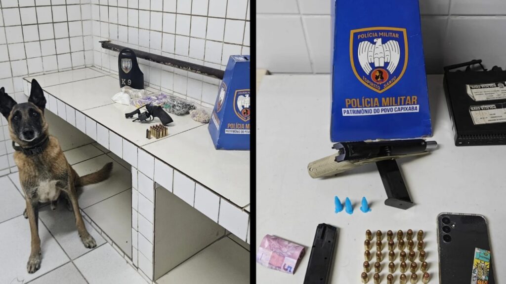 Polícia Militar arrocha suspeitos e apreende drogas e armas em bairros da Serra Ações da Polícia Militar resultam em apreensões de armas e drogas na Serra