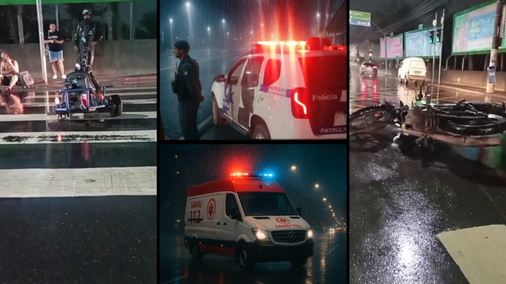 Motociclista é atingido por triciclo motorizado enquanto trabalhava na Serra