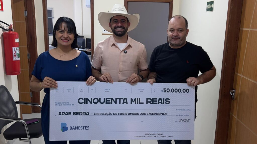 Deputado Pablo Muribeca destina R$ 50 mil à APAE Serra