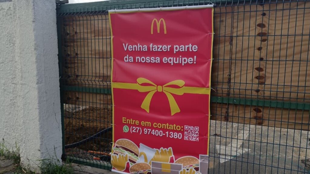 Nova unidade do McDonald’s abre 80 vagas de emprego, no bairro Colina de Laranjeiras, na Serra