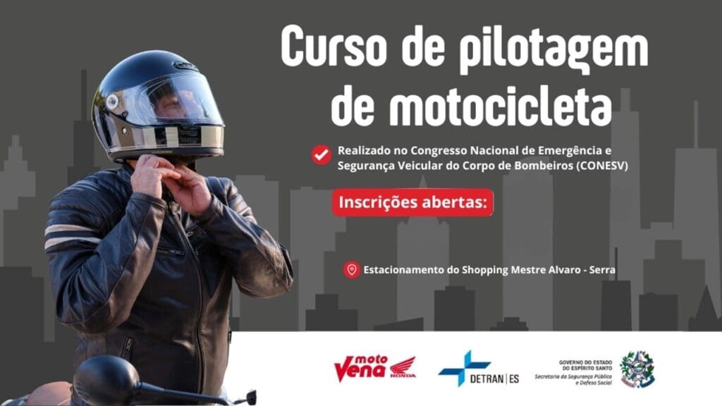 Inscrições para curso gratuito de pilotagem de motocicletas na Serra DETRAN abre inscrições para curso gratuito de pilotagem de motocicletas