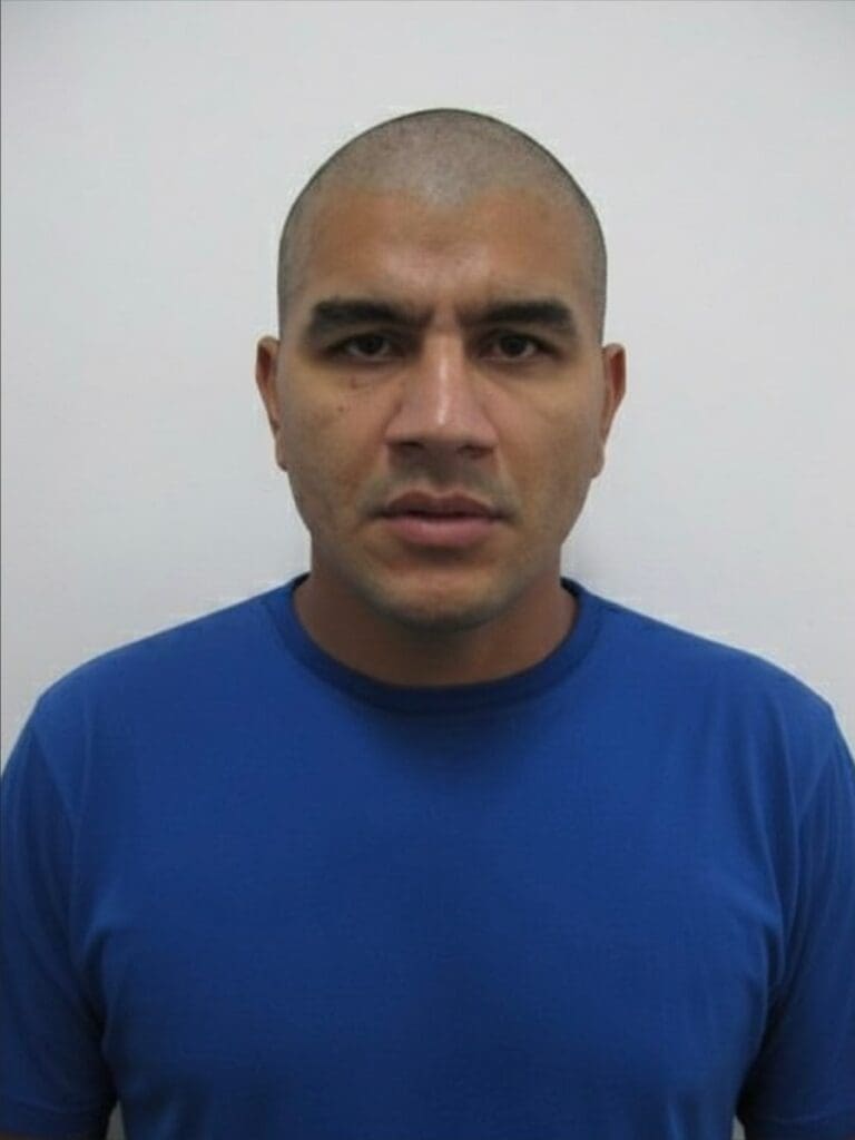 Imagem de um bairro residencial e centralizado a foto de um homem (Isaque Albuquerque de Almeida, de 37 anos) vítima de assassinato.