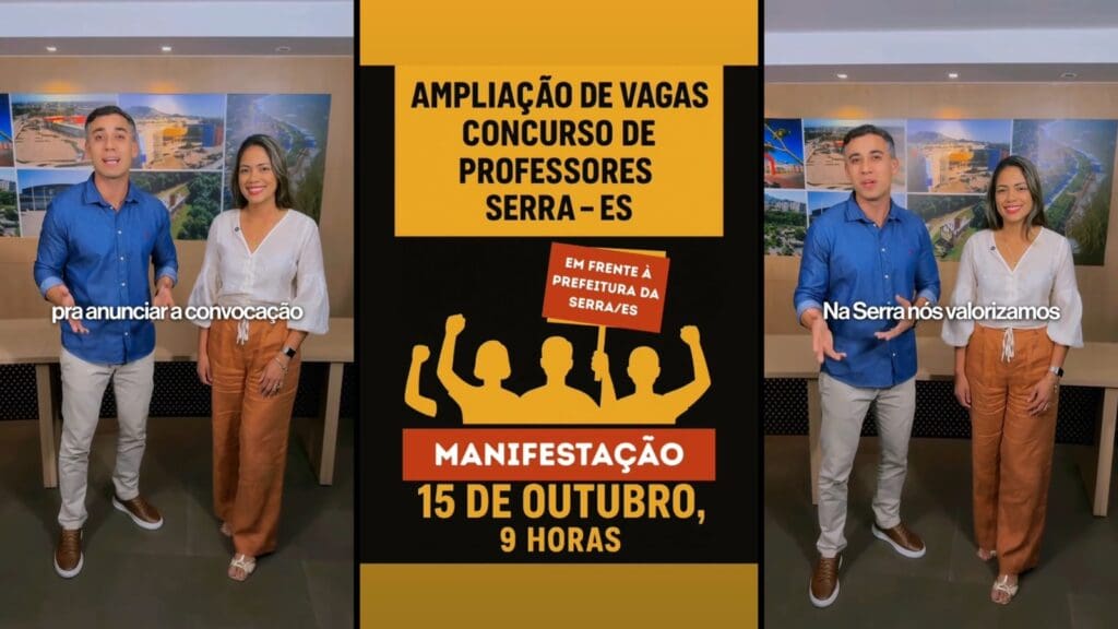 Prefeito convoca 700 professores após ameaça de protesto na sede da Prefeitura da Serra