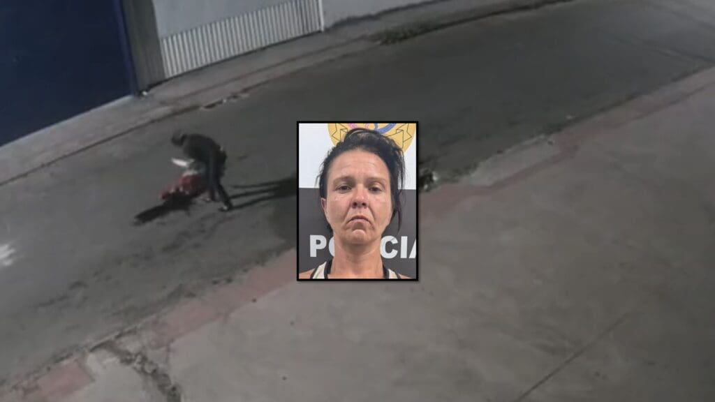 Imagem de câmera de segurança mostra o momento em que a travesti é atacada em rua do bairro Jardim Limoeiro, na Serra.