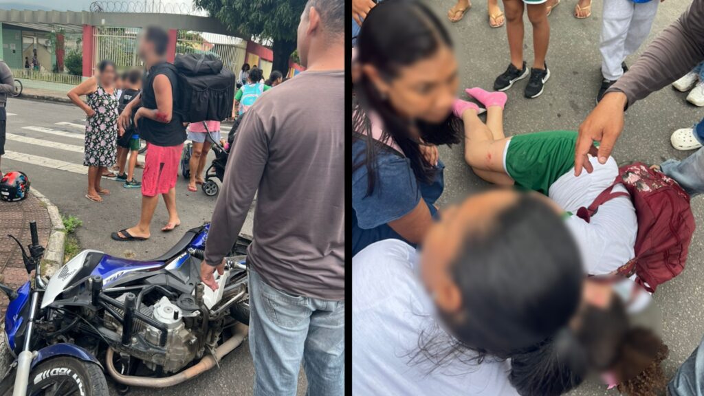 Vídeo: criança é atropelada por moto após sair de escola na Serra Criança é atropelada por moto após sair de escola na Serra
