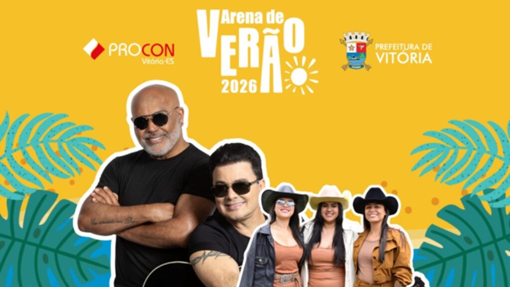 Arena de Verão 2026: Vitória confirma shows do segundo fim de semana de festa em Camburi Arena de Verão 2026: Vitória confirma shows do segundo fim de semana de festa em Camburi