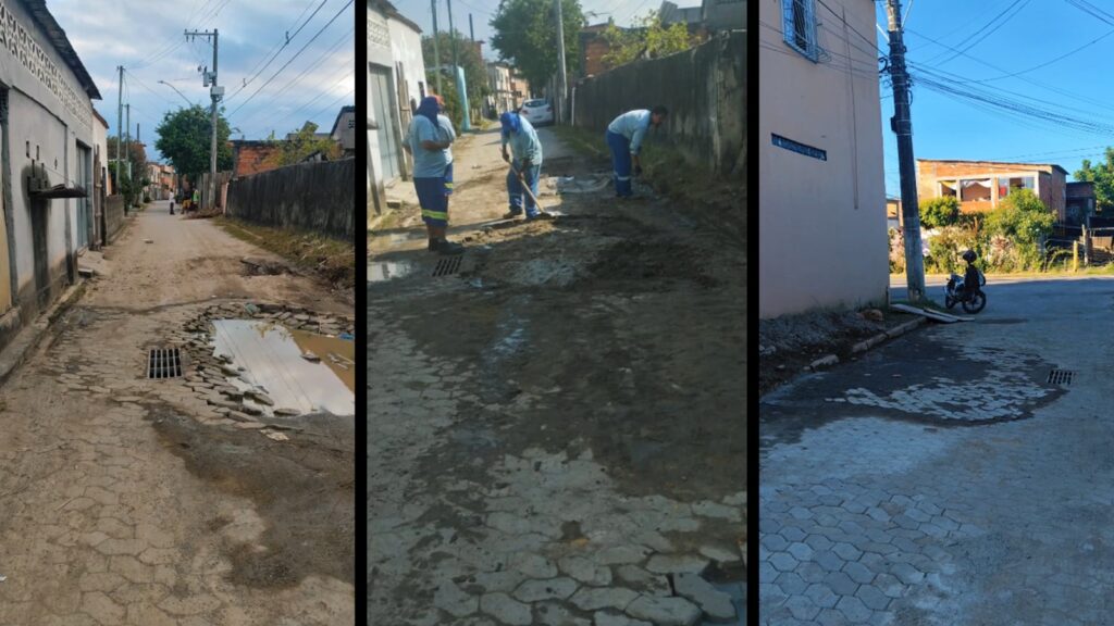 Após denúncia do SN, CESAN realiza reparo de buraco em rua da Serra