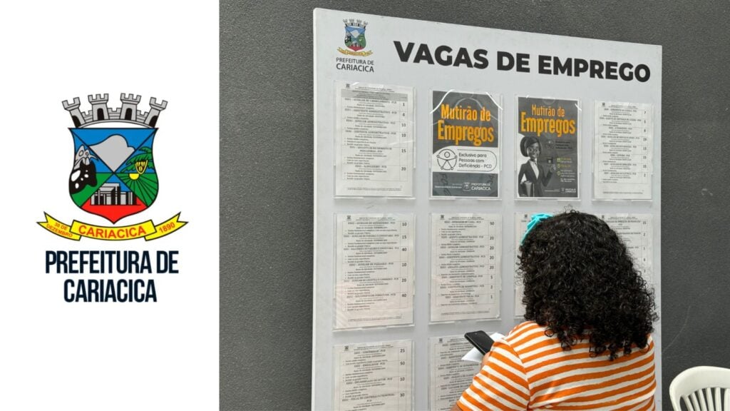 Cariacica abre mais de mil vagas de emprego com oportunidades em várias áreas Cariacica anuncia mais de mil vagas de emprego com oportunidades em várias áreas